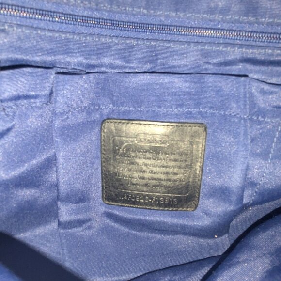 Coach Canvas Large Shoulder Bag Purse - black signature - Picture 2 of 5